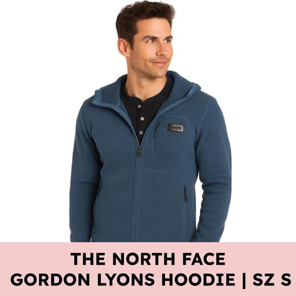 The North Face Gordon Lyons Hoodie Full Zip Sweater Fleece Heather Blue Men’s S - Picture 1 of 11